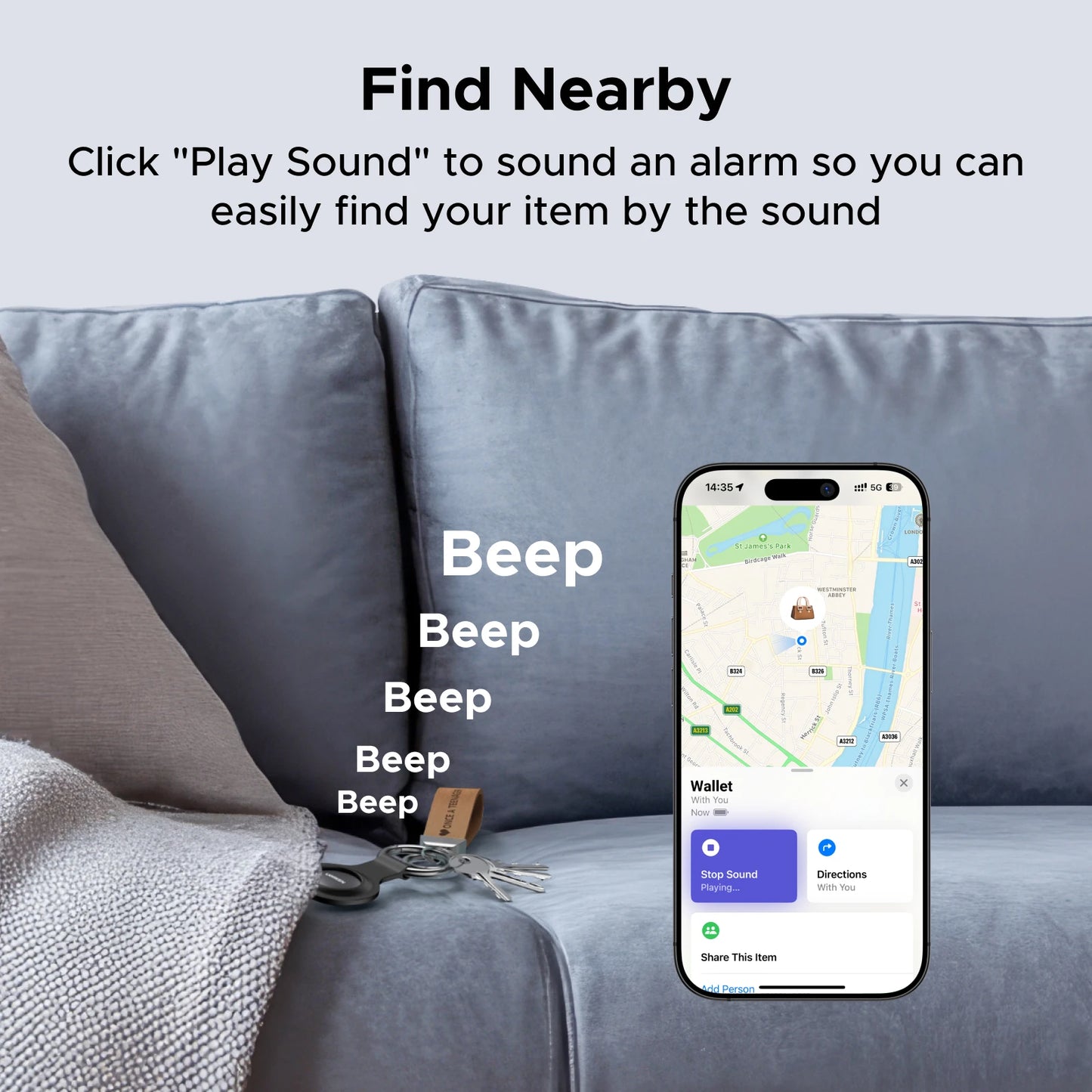 Packs and Paws™ Dog Collar Finder, Link Smart Tag With Apple