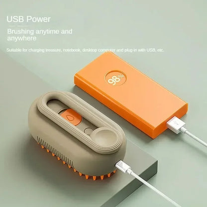 Packs and Paws™ Steamy Dog Brush Electric Spray Pet Hair Brush