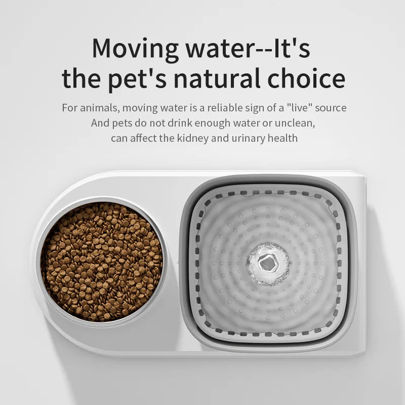 Packs and Paws™  2in1 Cat Automatic Water Fountain and Feeding Bowl 3L