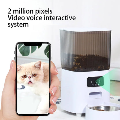 Packs and Paws™, 5L Double Bowls Smart Automatic Cat/Dog Feeder With Camera