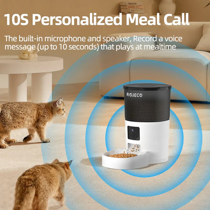 Packs and Paws™ Automatic AI Cat Feeder With Camera Video