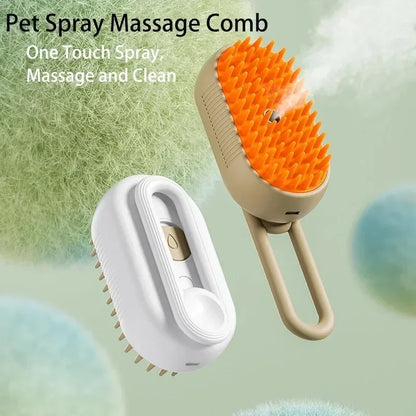 Packs and Paws™ Steamy Dog Brush Electric Spray Pet Hair Brush