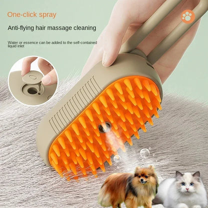 Packs and Paws™ Steamy Dog Brush Electric Spray Pet Hair Brush