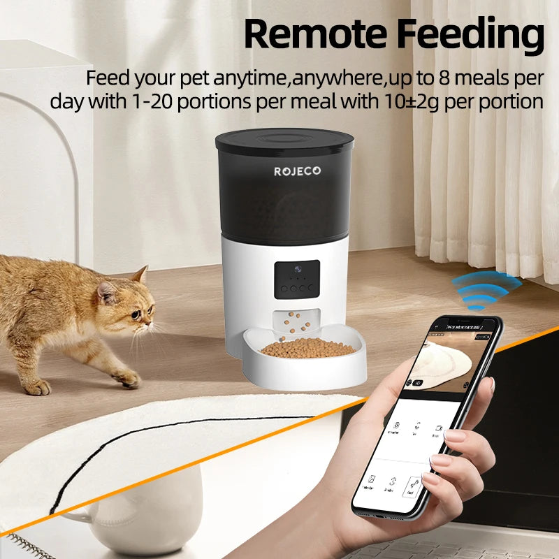 Packs and Paws™ Automatic AI Cat Feeder With Camera Video