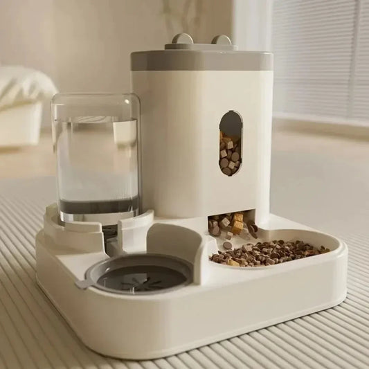 Packs and Paws™ Automatic Feeder Dog Cat Food Bowl With Water Fountain