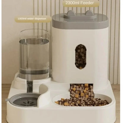 Packs and Paws™ Automatic Feeder Dog Cat Food Bowl With Water Fountain