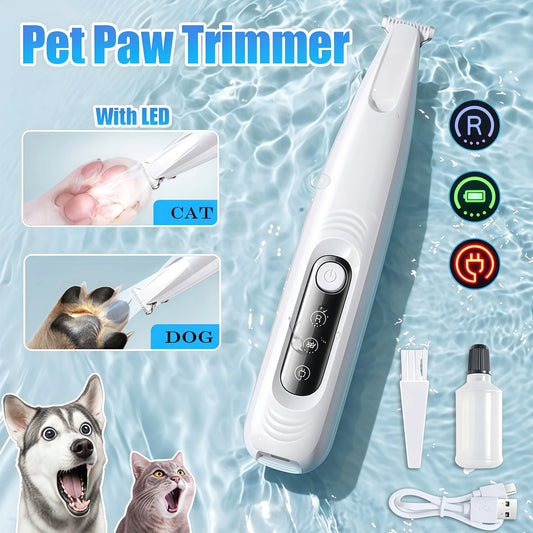 Packs and Paws™ Motor Powered Dog Paw Hair Trimmer with LED Light, Waterproof